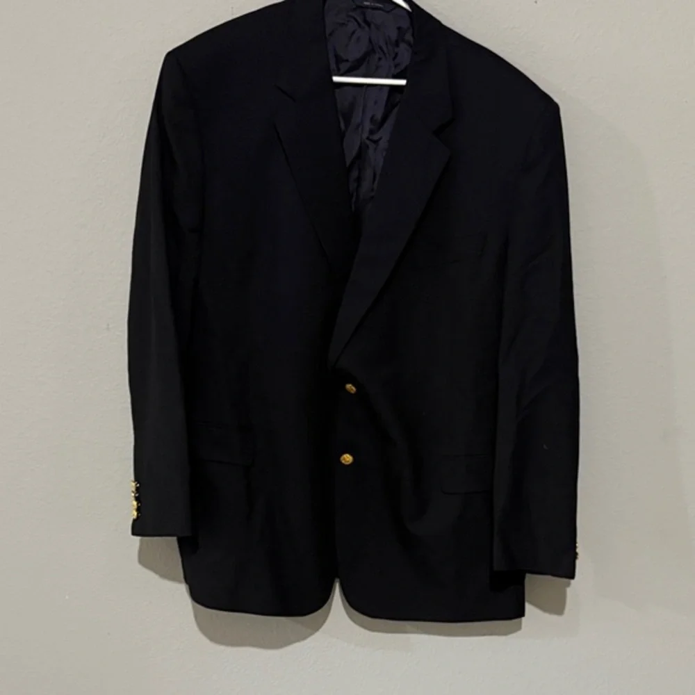 Loro Piana fabric x brooks brothers Black Blazer with Gold Buttons